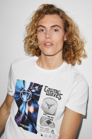 T Shirts C&A Clockhouse Homme Blanche | IL4027936