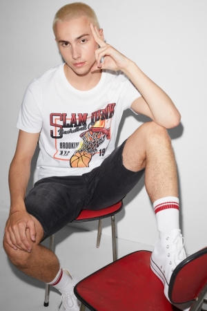 T Shirts C&A Clockhouse Homme Blanche | PF6245719