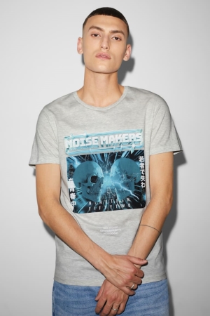 T Shirts C&A Clockhouse Homme Grise Clair | HW8279401