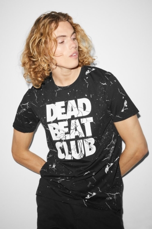 T Shirts C&A Clockhouse Homme Noir | UZ6132590