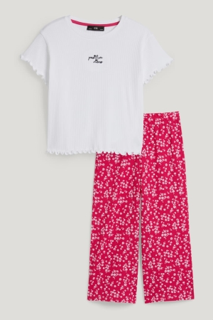 T Shirts C&A Extended Sizes Set Sleeve And 2 Piece Fille Rose | UC4201857