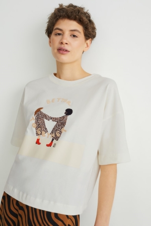 T Shirts C&A Femme Blanche | BH4106892