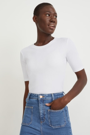 T Shirts C&A Femme Blanche | EZ4560872
