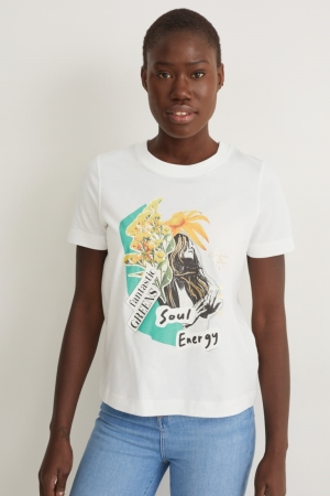 T Shirts C&A Femme Blanche | IE0248356