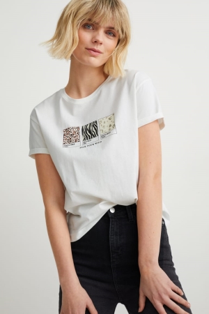 T Shirts C&A Femme Blanche | PS6013482