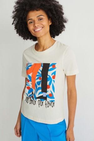 T Shirts C&A Femme Blanche | SY3729806