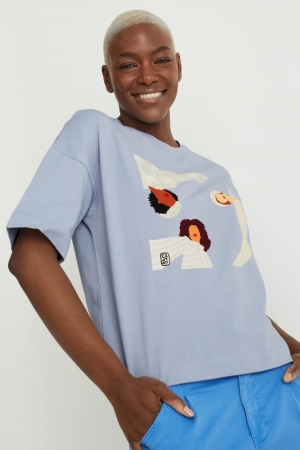 T Shirts C&A Femme Bleu Clair | QI2350764
