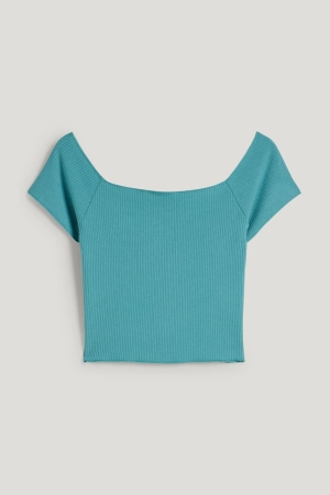 T Shirts C&A Femme Turquoise | MF1547392
