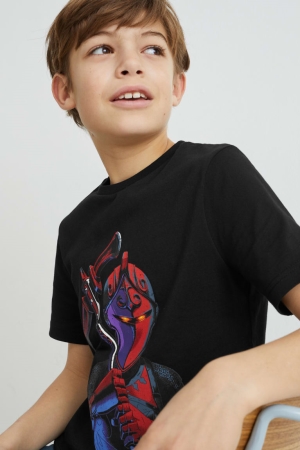 T Shirts C&A Fortnite Sleeve Garcon Noir | OZ6342509