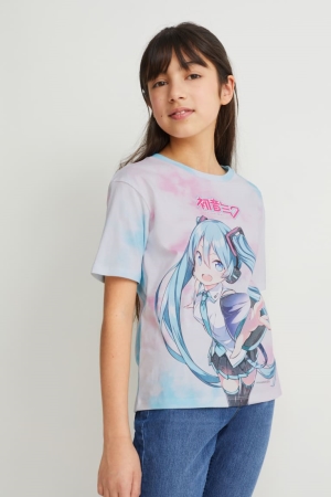T Shirts C&A Hatsune Miku Sleeve Fille Violette Clair | ML0479628