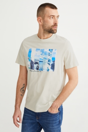 T Shirts C&A Homme Beige | VJ9713254