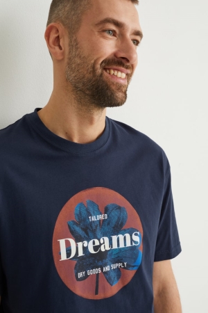 T Shirts C&A Homme Bleu Foncé | CU2849065