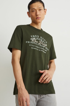 T Shirts C&A Homme Vert Foncé | HE5291637