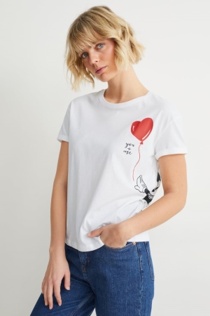 T Shirts C&A Mickey Mouse Femme Blanche | RW3167508