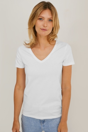 T Shirts C&A Multipack Of 2 BasicOrganic Coton Femme Blanche | WQ6203918