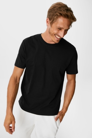 T Shirts C&A Multipack Of 5Organic Coton Homme Noir | OJ5296341