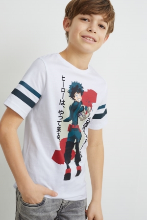 T Shirts C&A My Hero Academia Sleeve Garcon Blanche | EQ0413982