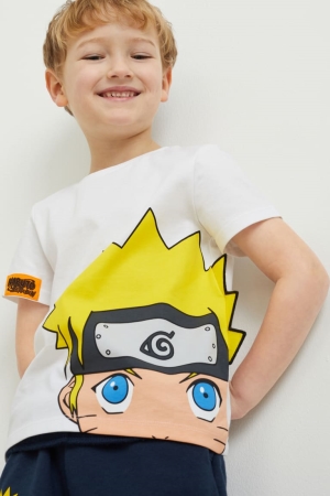 T Shirts C&A Naruto Sleeve Garcon Blanche | KL2647108