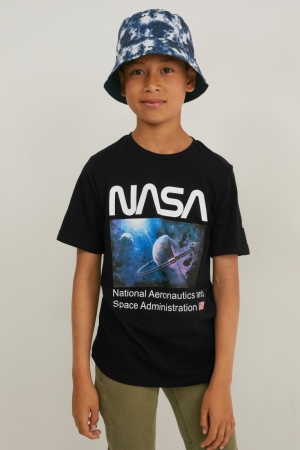 T Shirts C&A Nasa Sleeve Garcon Noir | NL0965378