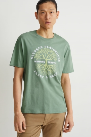 T Shirts C&A Organic Coton Cradle To Cradle Certified® Gold Homme Vert | GV4361820