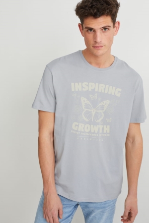 T Shirts C&A Organic Coton Cradle To Cradle Certified® Gold Homme Bleu Clair | HF4986257
