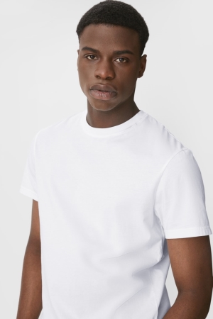 T Shirts C&A Organic Coton Homme Blanche | VK8745961