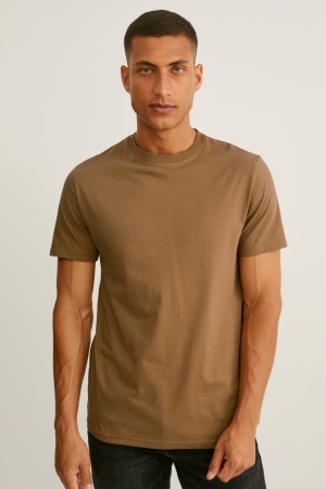 T Shirts C&A Organic Coton Homme Kaki | PL8160237