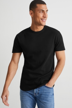 T Shirts C&A Organic Coton Homme Noir | AW8076234