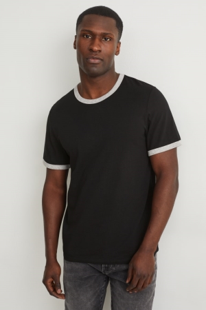 T Shirts C&A Organic Coton Homme Noir | OS6327458