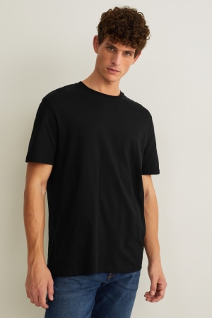 T Shirts C&A Organic Coton Homme Noir | SG8402691
