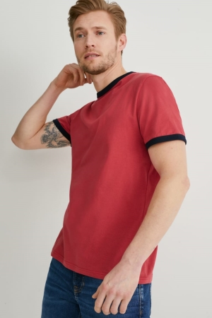T Shirts C&A Organic Coton Homme Rouge | SP1284076
