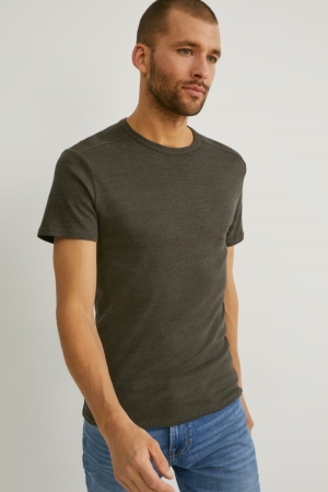 T Shirts C&A Organic Coton Homme Vert Foncé | FO3271986