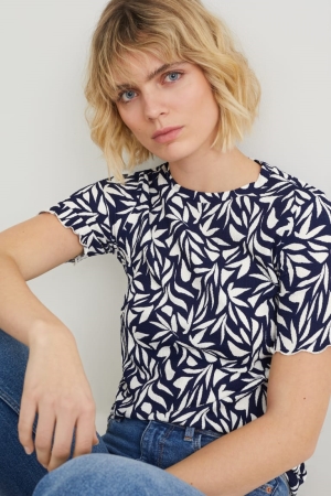 T Shirts C&A Patterned Femme Bleu Foncé | SV2319546