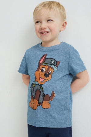 T Shirts C&A Paw Patrol Sleeve With In-conversion Coton Garcon Bleu | BU2635479