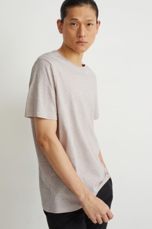 T Shirts C&A Pima Coton Homme Beige | AT6857349