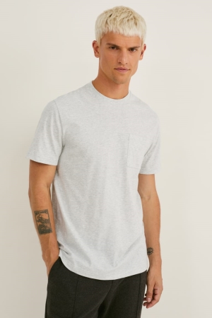 T Shirts C&A Pima Coton Homme Grise Clair | AQ3840675