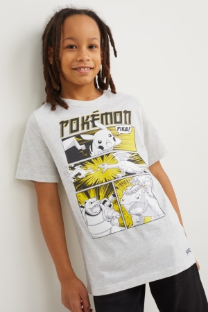 T Shirts C&A Pokémon Sleeve Garcon Grise Clair | MD5264890