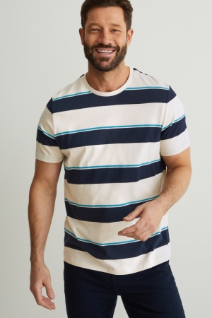 T Shirts C&A Rayé Homme Beige | SF5904827