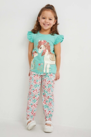 T Shirts C&A Set 2 Sleeve And 3 Piece Fille Vert | UV4870951