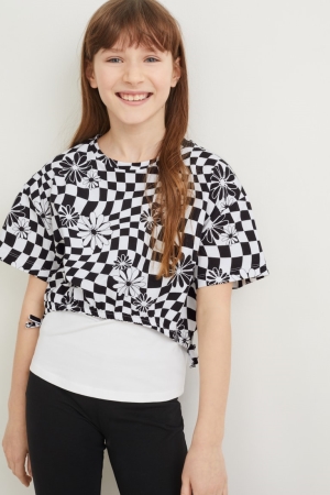 T Shirts C&A Set Sleeve And 2 Piece Fille Noir | CX6913785
