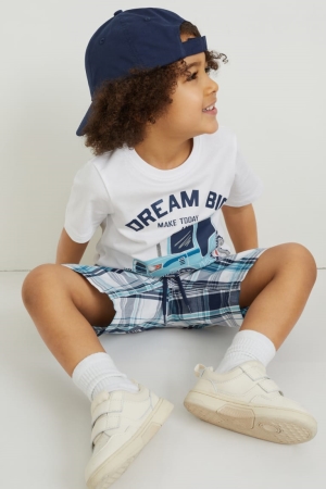 T Shirts C&A Set Sleeve , And Cap 3 Piece Garcon Blanche | VG0723961