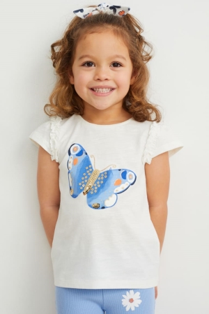 T Shirts C&A Set Sleeve And Scrunchie 2 Piece Fille Blanche | IJ5261349