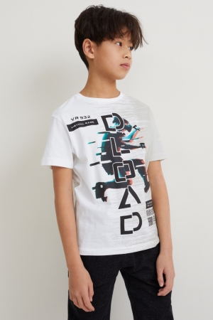 T Shirts C&A Sleeve Augmented Reality Motif Garcon Blanche | NI9203765