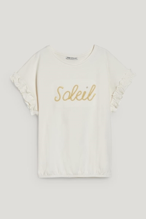 T Shirts C&A Sleeve Fille Blanche | EG4869035