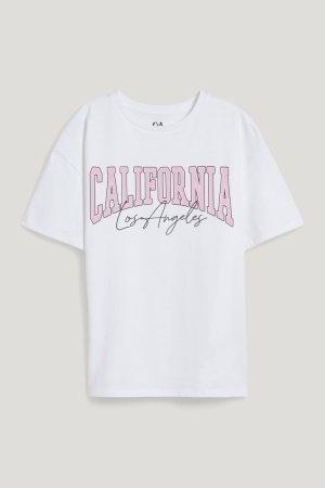 T Shirts C&A Sleeve Fille Blanche | JC4980312