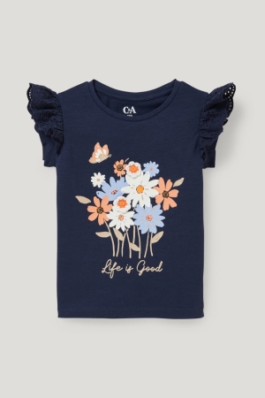T Shirts C&A Sleeve Fille Bleu Foncé | SZ2674813