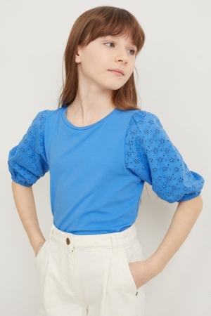 T Shirts C&A Sleeve Fille Bleu | NB8754690