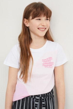 T Shirts C&A Sleeve Fille Rose | FZ4869152