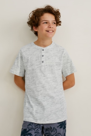 T Shirts C&A Sleeve Garcon Grise Clair | JB7643182