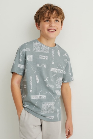 T Shirts C&A Sleeve Garcon Menthe Vert | OY3618740